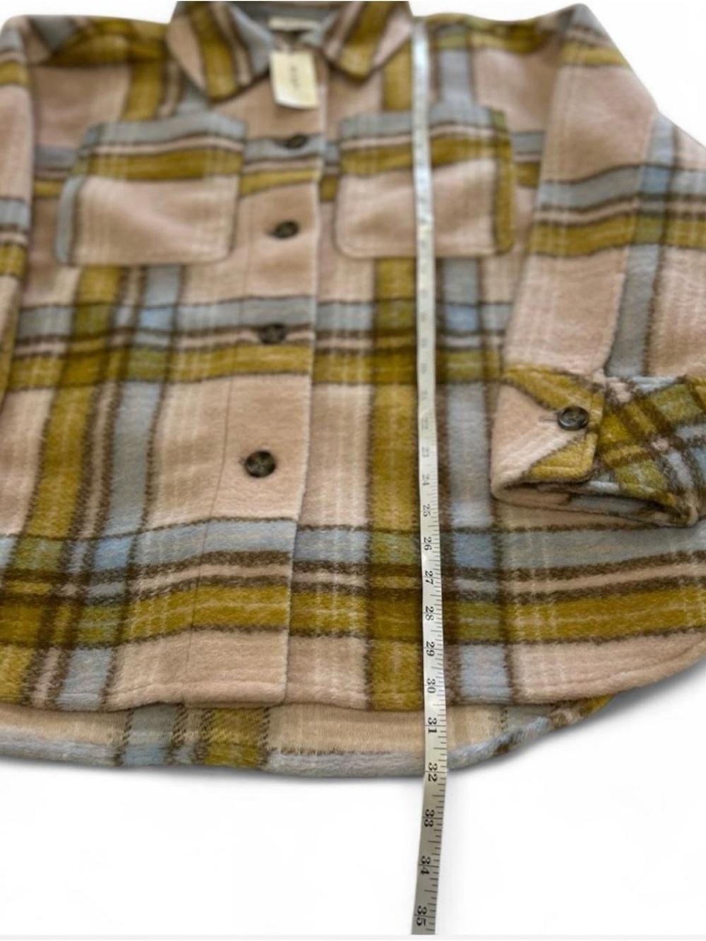 NWT Plaid Oversized Shacket Fall Wool Blend Pink & Blue Woman's XL Streetwear - Picture 7 of 8